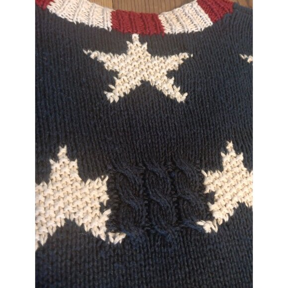 Marisa Christina Classic XL Vtg Stars & Stripes Hand Knit Sweater Vest Patriotic - Picture 9 of 9